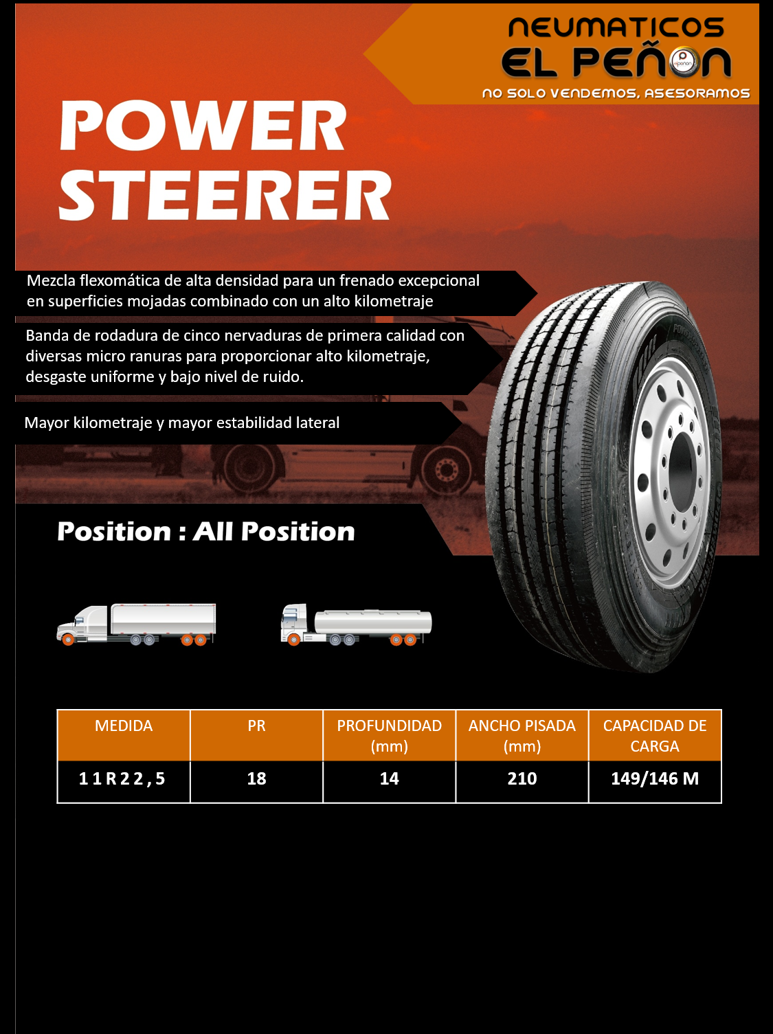 POWER STEERER 11R22.5